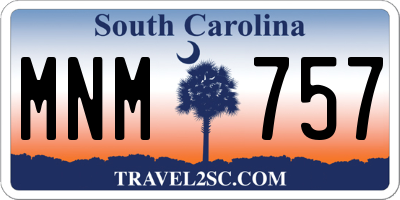 SC license plate MNM757