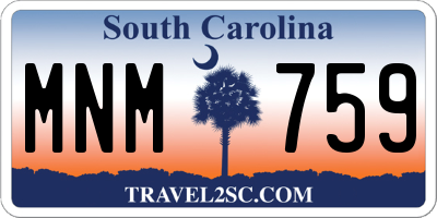 SC license plate MNM759