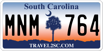 SC license plate MNM764