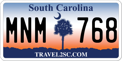 SC license plate MNM768