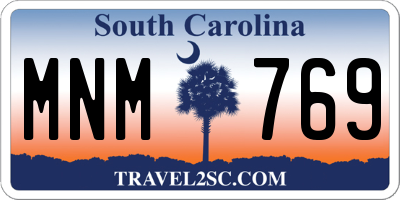 SC license plate MNM769