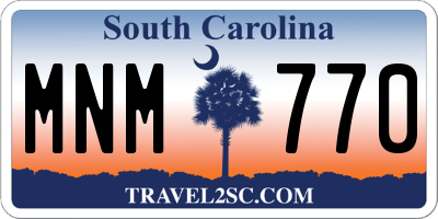 SC license plate MNM770
