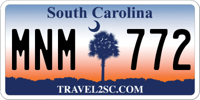 SC license plate MNM772
