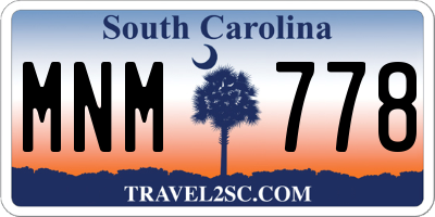 SC license plate MNM778