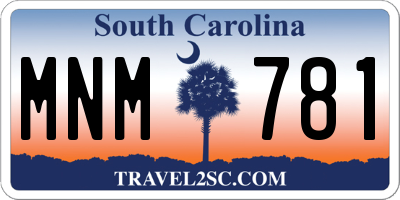 SC license plate MNM781