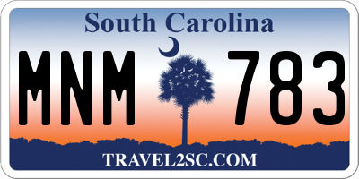 SC license plate MNM783