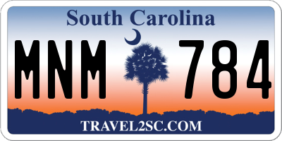 SC license plate MNM784