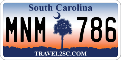 SC license plate MNM786