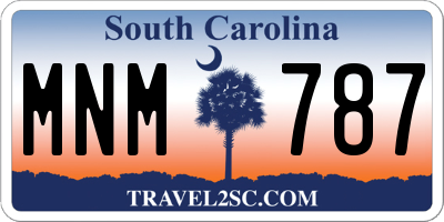 SC license plate MNM787