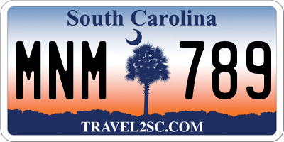 SC license plate MNM789