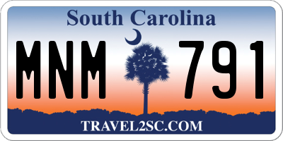 SC license plate MNM791