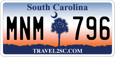 SC license plate MNM796