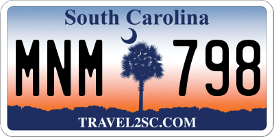 SC license plate MNM798