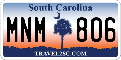 SC license plate MNM806