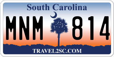 SC license plate MNM814