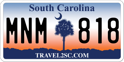 SC license plate MNM818