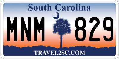 SC license plate MNM829