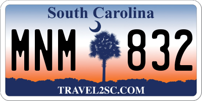 SC license plate MNM832