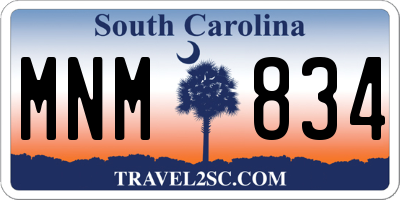 SC license plate MNM834
