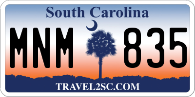 SC license plate MNM835