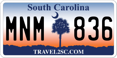 SC license plate MNM836