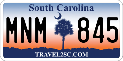 SC license plate MNM845