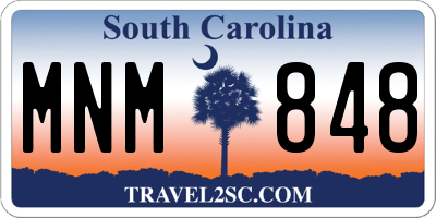 SC license plate MNM848