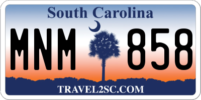 SC license plate MNM858