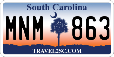 SC license plate MNM863