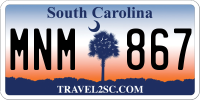 SC license plate MNM867