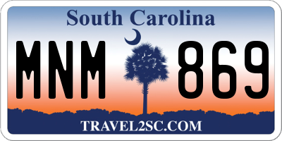SC license plate MNM869