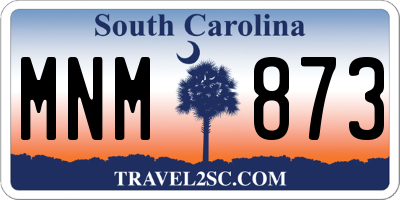 SC license plate MNM873