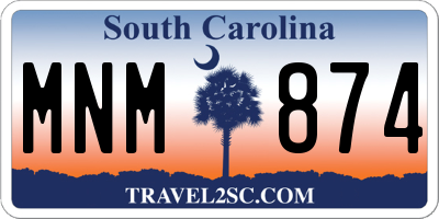 SC license plate MNM874