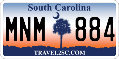 SC license plate MNM884