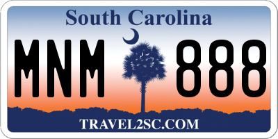 SC license plate MNM888