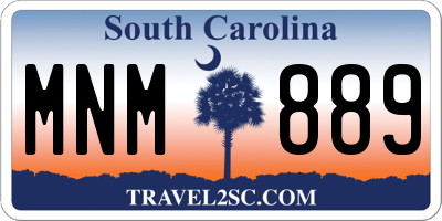 SC license plate MNM889
