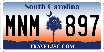SC license plate MNM897