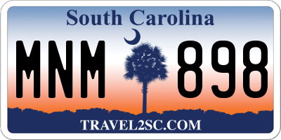 SC license plate MNM898