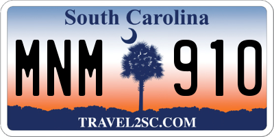 SC license plate MNM910