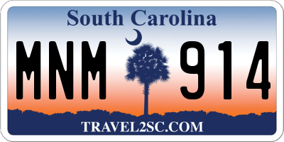 SC license plate MNM914