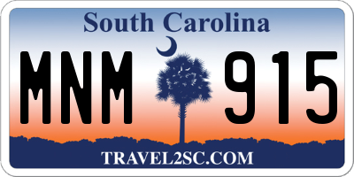 SC license plate MNM915