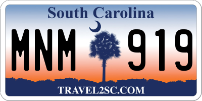 SC license plate MNM919