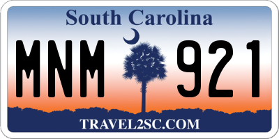SC license plate MNM921