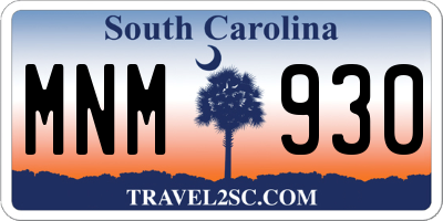 SC license plate MNM930