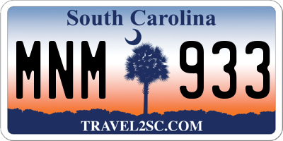 SC license plate MNM933