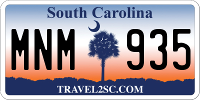 SC license plate MNM935