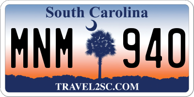SC license plate MNM940
