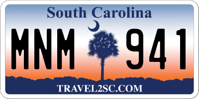 SC license plate MNM941