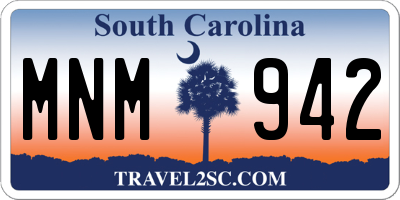 SC license plate MNM942