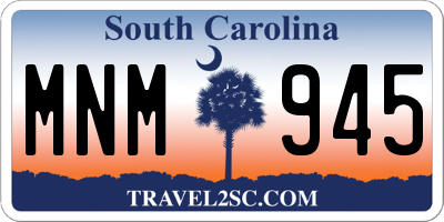 SC license plate MNM945